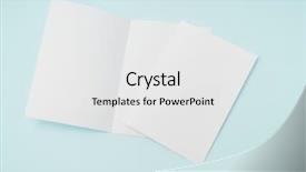  Presentation with paper - Colorful slide deck enhanced with bifold white template paper on blue background backdrop and a white colored foreground