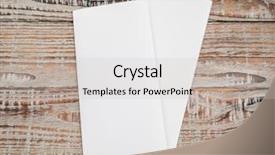  Presentation with wood texture - Colorful presentation theme enhanced with pamplet - bifold white template paper backdrop and a light gray colored foreground