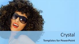  Presentation with pink disco dancing silhouettes - Slide deck enhanced with big afro wig disco background and a light blue colored foreground