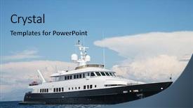  Presentation with luxury yacht - Colorful presentation theme enhanced with big and large luxury mega backdrop and a light blue colored foreground