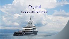  Presentation with luxury yacht - Presentation theme featuring big and large luxury mega background and a sky blue colored foreground