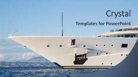  Presentation with luxury yacht - Slide deck consisting of big and large luxury mega background and a light blue colored foreground