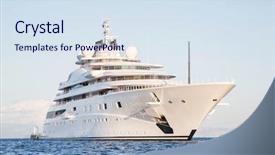  Presentation with luxury yacht - Theme having big and large luxury mega background and a sky blue colored foreground