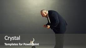  Presentation with angry - Presentation theme consisting of big angry boss screaming background and a gray colored foreground