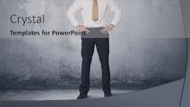  Presentation with bully - PPT layouts featuring big angry business bully looking at small coworker concept on background background and a light gray colored foreground