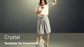  Presentation with angry - Colorful presentation design enhanced with big-angry-businesswoman-screaming backdrop and a gray colored foreground