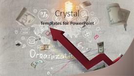  Presentation with media - Slide deck enhanced with big-arrow-showing-up-mixed background and a soft green colored foreground