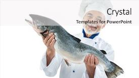  Presentation with cook chef - Cool new theme with big atlantic salmon fish backdrop and a white colored foreground