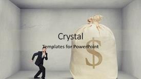  Presentation with safe - Slide deck enhanced with big bag of money background and a  colored foreground