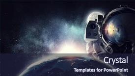  Presentation with outer space - Cool new theme with big bang - astronaut in outer space mixed backdrop and a  colored foreground