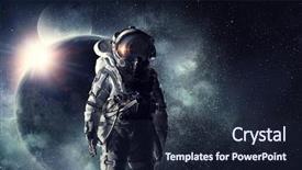  Presentation with outer space - PPT theme with big bang - astronaut in outer space mixed background and a  colored foreground
