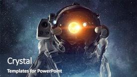  Presentation with outer space - Amazing presentation having big bang - astronaut in outer space mixed backdrop and a ocean colored foreground
