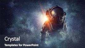  Presentation with outer space - Slide deck enhanced with big bang - astronaut in outer space mixed background and a  colored foreground