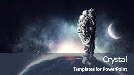  Presentation with outer space - Amazing theme having big bang - astronaut in outer space mixed backdrop and a  colored foreground