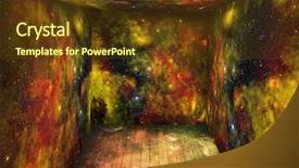  Presentation with space universe - Amazing presentation theme having big bang - room with space universe backdrop and a tawny brown colored foreground