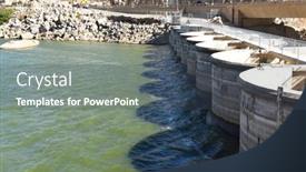  Presentation with valley dam - Colorful presentation theme enhanced with big-bear-california-september-25 backdrop and a ocean colored foreground