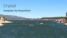  Presentation with fall lake - PPT theme having big-bear-city-california-september background and a light gray colored foreground