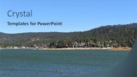  Presentation with fall lake - Audience pleasing slide set consisting of big-bear-city-california-september backdrop and a light blue colored foreground