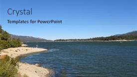  Presentation with fall lake - Cool new PPT theme with big-bear-city-california-september backdrop and a light blue colored foreground