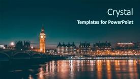  Presentation with united kingdom - Presentation theme enhanced with big-ben-and-house background and a dark gray colored foreground