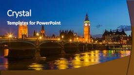  Presentation with parliament - PPT layouts consisting of big ben and houses background and a ocean colored foreground