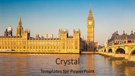  Presentation with parliament - Slide set consisting of big ben and houses background and a coral colored foreground