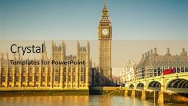  Presentation with parliament - Slide deck featuring big ben and houses background and a yellow colored foreground
