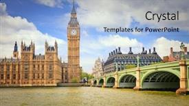  Presentation with parliament - Colorful slide deck enhanced with big ben and houses backdrop and a light blue colored foreground
