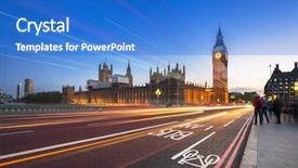  Presentation with westminster - Slide deck with big ben and palace of westminster in london at night uk background and a cobalt blue colored foreground