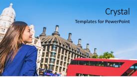  Presentation with westminster - Cool new theme with big ben and red bus backdrop and a light blue colored foreground