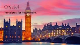  Presentation with westminster - Audience pleasing presentation consisting of big-ben-and-westminster-bridge backdrop and a coral colored foreground