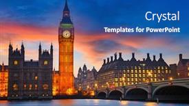  Presentation with westminster - Theme with big-ben-and-westminster-bridge background and a ocean colored foreground