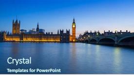  Presentation with london at night - Amazing PPT theme having big ben and westminster bridge backdrop and a  colored foreground
