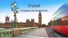  Presentation with westminster - Beautiful PPT theme featuring big ben and westminster bridge backdrop and a light blue colored foreground