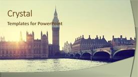  Presentation with westminster - Theme consisting of big ben and westminster background and a soft green colored foreground