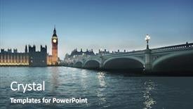  Presentation with westminster - Cool new slides with big ben and westminster backdrop and a ocean colored foreground