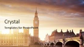  Presentation with westminster - Presentation theme featuring big ben and westminster background and a  colored foreground