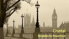  Presentation with fog - Amazing presentation theme having big ben houses of parliament backdrop and a tawny brown colored foreground