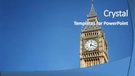  Presentation with london - Amazing slide deck having big ben london backdrop and a ocean colored foreground
