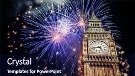  Presentation with fireworks - Presentation enhanced with big ben new year background and a navy blue colored foreground