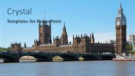  Presentation with westminster - Cool new presentation theme with big ben the houses of parliament and westminster bridge in a clear day backdrop and a light blue colored foreground