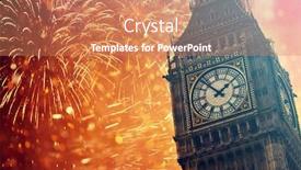  Presentation with fireworks - Amazing presentation design having big-ben-with-fireworks-celebrating backdrop and a coral colored foreground