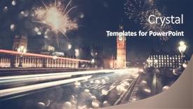  Presentation with being new resident - Slides featuring big-ben-with-fireworks-celebrating background and a tawny brown colored foreground