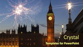  Presentation with parliament - Slide set featuring big-ben-with-fireworks-celebration background and a wine colored foreground