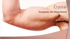  Presentation with fitness - Cool new PPT theme with big-biceps-of-a-fitness backdrop and a lemonade colored foreground