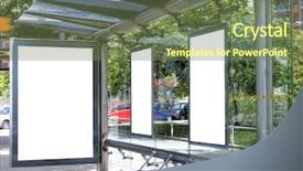  Presentation with bus stop - Presentation theme enhanced with big blank bus stop advertisement background and a tawny brown colored foreground
