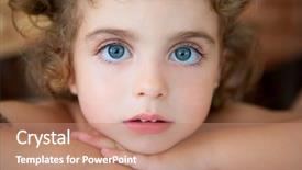  Presentation with blue eyes - PPT layouts enhanced with big blue eyes toddler girl background and a coral colored foreground