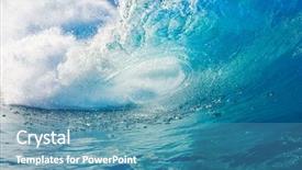  Presentation with blue wave - Amazing presentation having big blue wave breaks backdrop and a teal colored foreground