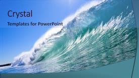  Presentation with blue wave - Colorful slide deck enhanced with big blue wave with sun backdrop and a light blue colored foreground