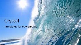  Presentation with blue wave - Cool new presentation design with big blue wave with sunny backdrop and a light blue colored foreground